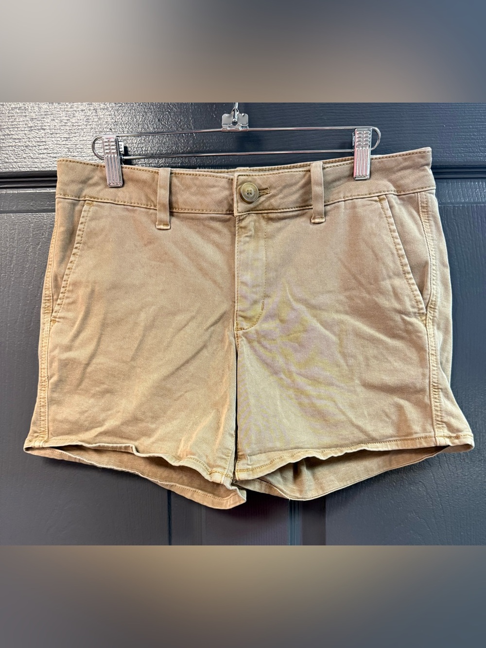 American Eagle Outfitters Women's Midi Khaki Shorts
